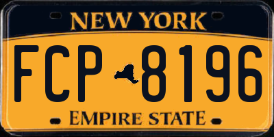 NY license plate FCP8196