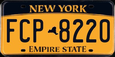NY license plate FCP8220