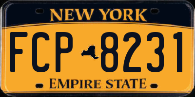 NY license plate FCP8231