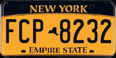 NY license plate FCP8232