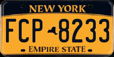 NY license plate FCP8233
