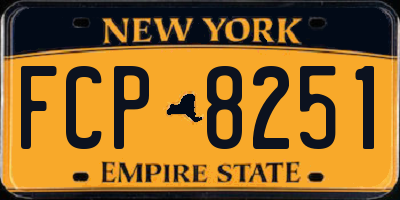 NY license plate FCP8251