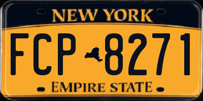 NY license plate FCP8271
