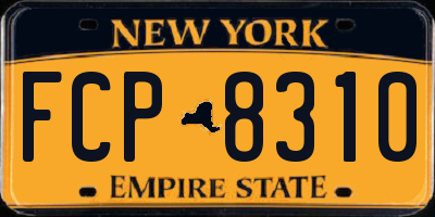 NY license plate FCP8310