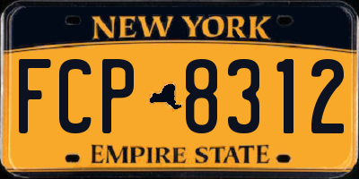 NY license plate FCP8312