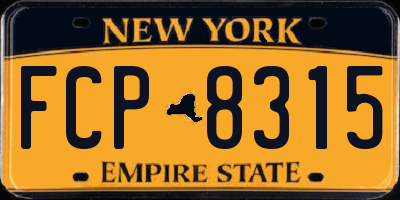 NY license plate FCP8315