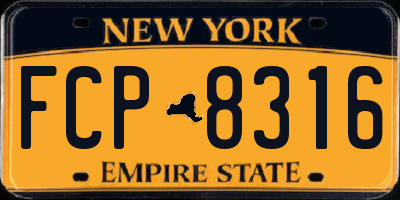 NY license plate FCP8316