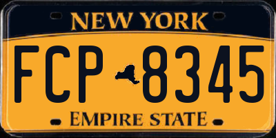 NY license plate FCP8345