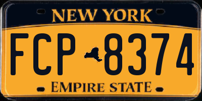 NY license plate FCP8374