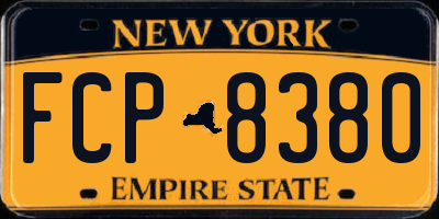 NY license plate FCP8380
