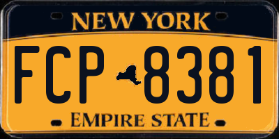NY license plate FCP8381