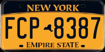 NY license plate FCP8387