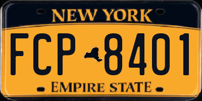 NY license plate FCP8401