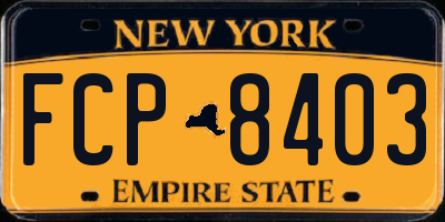 NY license plate FCP8403