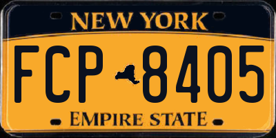 NY license plate FCP8405