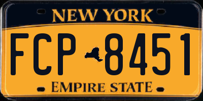 NY license plate FCP8451