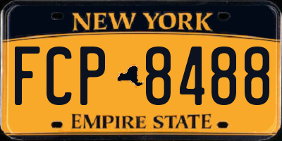 NY license plate FCP8488