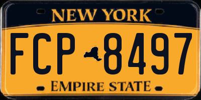 NY license plate FCP8497