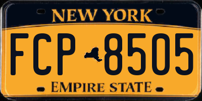 NY license plate FCP8505