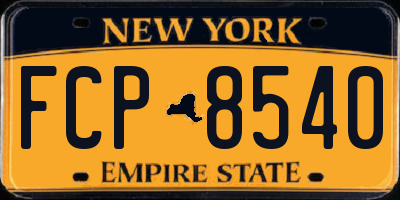 NY license plate FCP8540