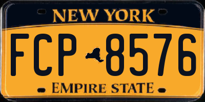 NY license plate FCP8576