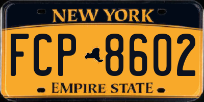 NY license plate FCP8602