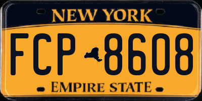 NY license plate FCP8608