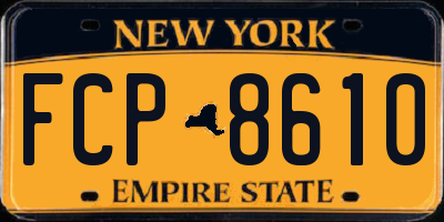 NY license plate FCP8610