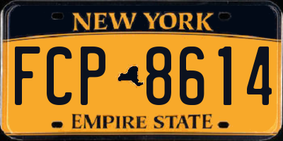 NY license plate FCP8614