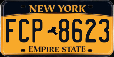 NY license plate FCP8623