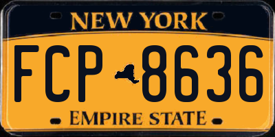 NY license plate FCP8636
