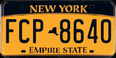 NY license plate FCP8640