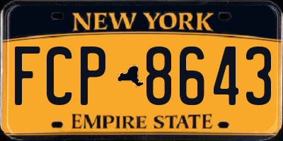 NY license plate FCP8643