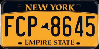 NY license plate FCP8645