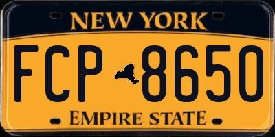 NY license plate FCP8650