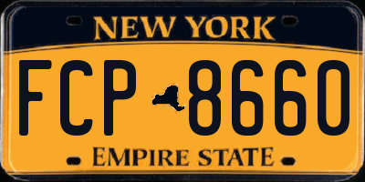 NY license plate FCP8660