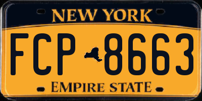 NY license plate FCP8663
