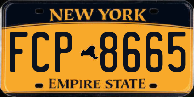 NY license plate FCP8665
