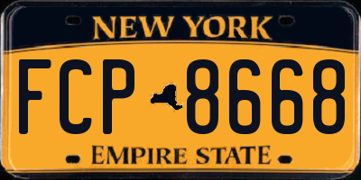 NY license plate FCP8668