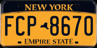 NY license plate FCP8670