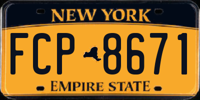 NY license plate FCP8671