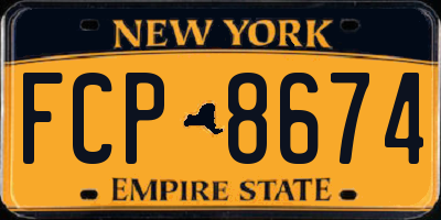 NY license plate FCP8674