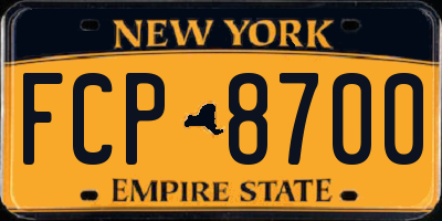 NY license plate FCP8700