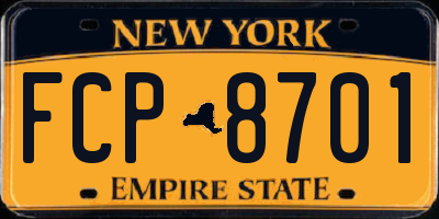 NY license plate FCP8701