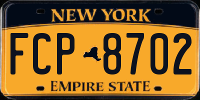 NY license plate FCP8702