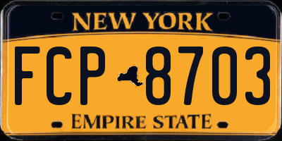 NY license plate FCP8703