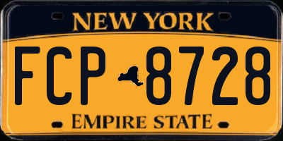 NY license plate FCP8728