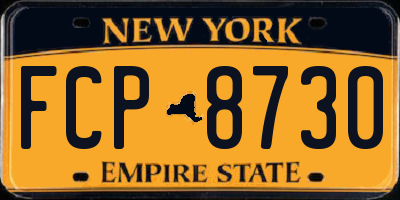 NY license plate FCP8730