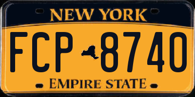 NY license plate FCP8740