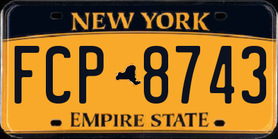 NY license plate FCP8743
